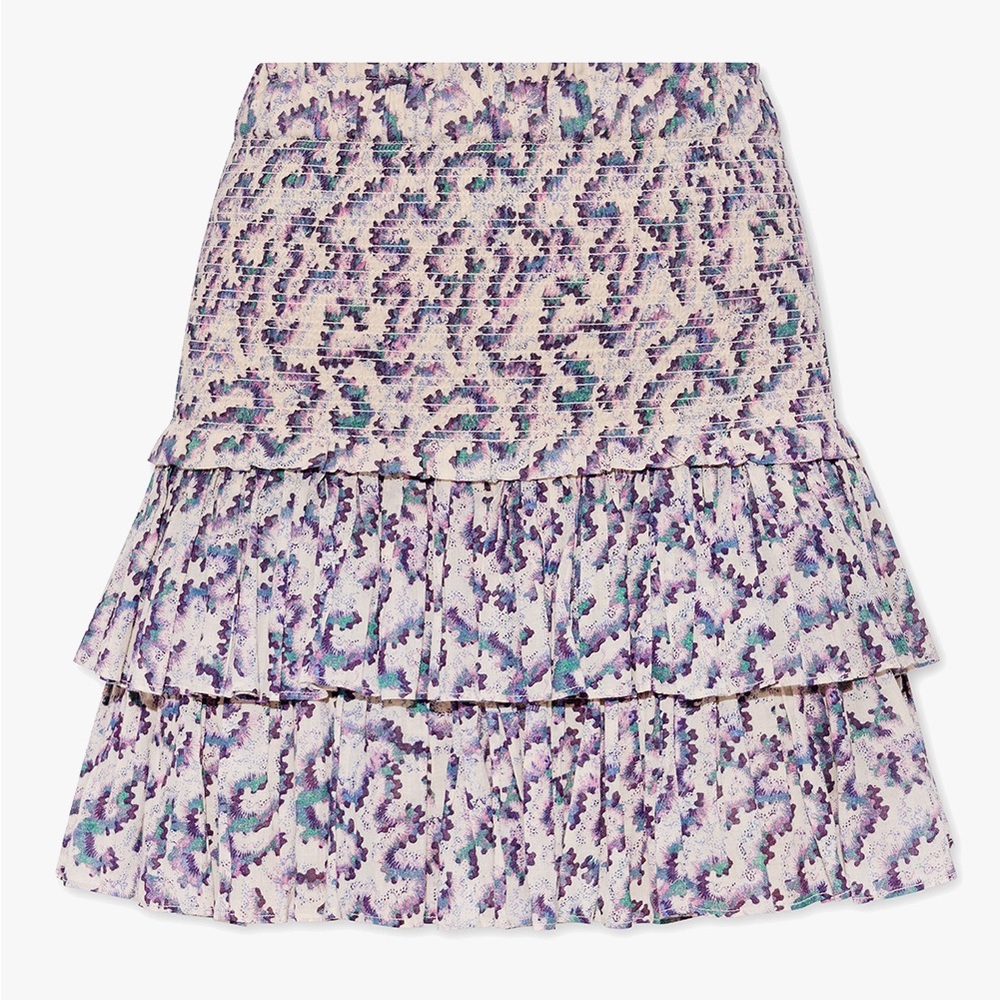 MARANT ÉTOILE Abstract-Print Ruffled Miniskirt Size EU 36 - Picture 6 of 14